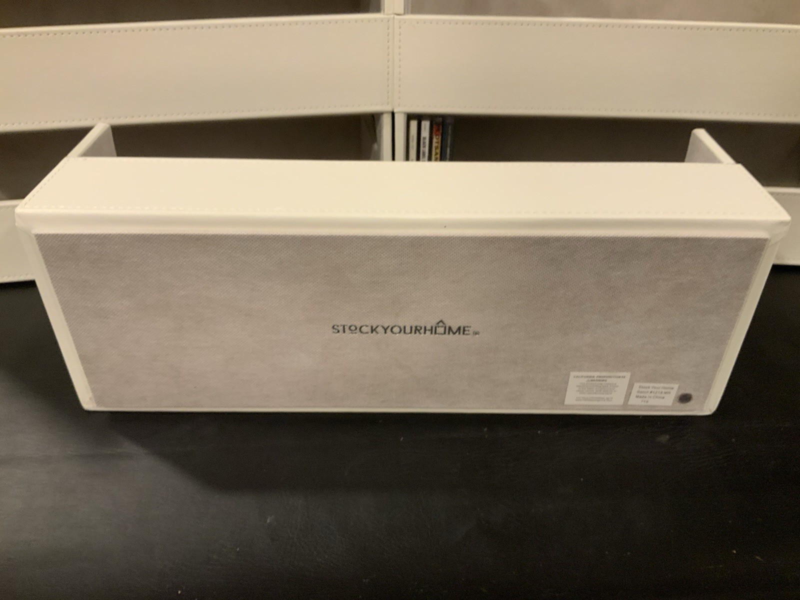 CD Storage Box | Stock Your Home | Cool Faux White Leather Stackable | Top Shape - Image 8
