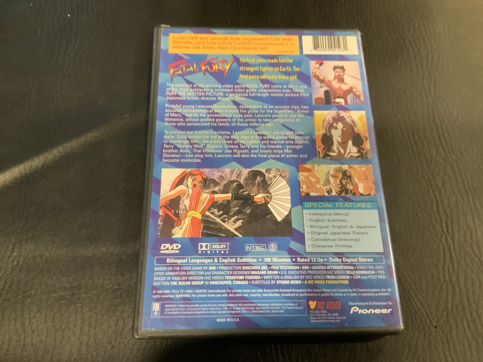 Fatal Fury: The Motion Picture (DVD, 1994) Movie Cult Anime Viz Video - Image 2