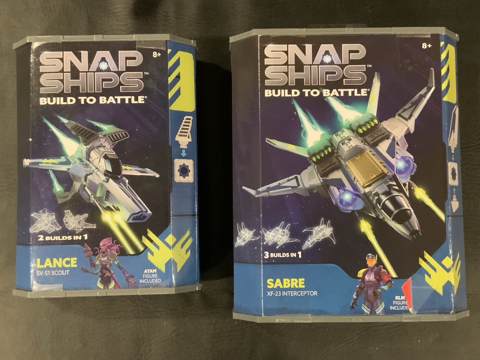 2 New Snap Ships Build To Battle Sabre XF-23 & Lance SV-51 Factory Sealed