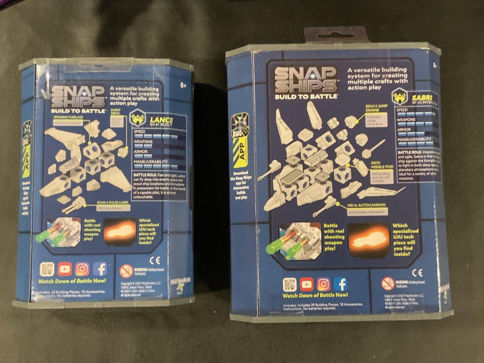 2 New Snap Ships Build To Battle Sabre XF-23 & Lance SV-51 Factory Sealed - Image 2