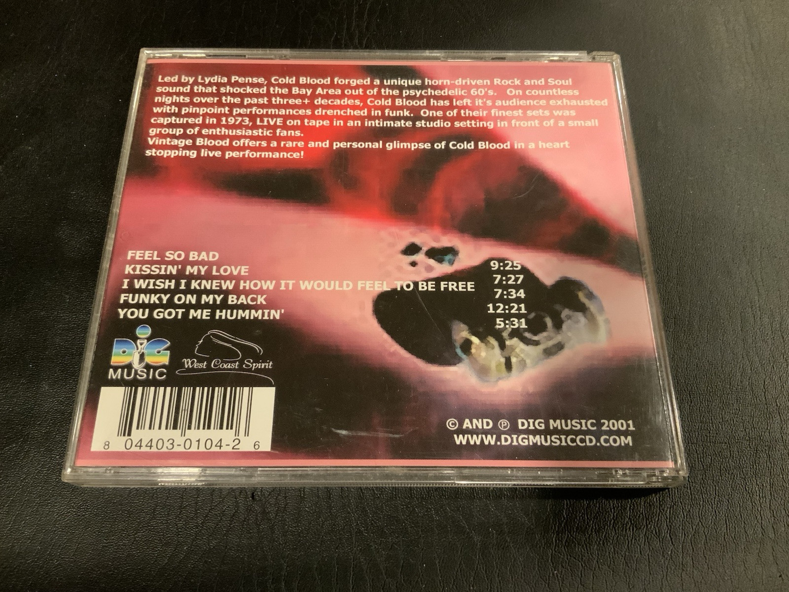 Vintage Blood: Live! 1973 by Cold Blood (CD, Oct-2001, DIG Music) - Image 2
