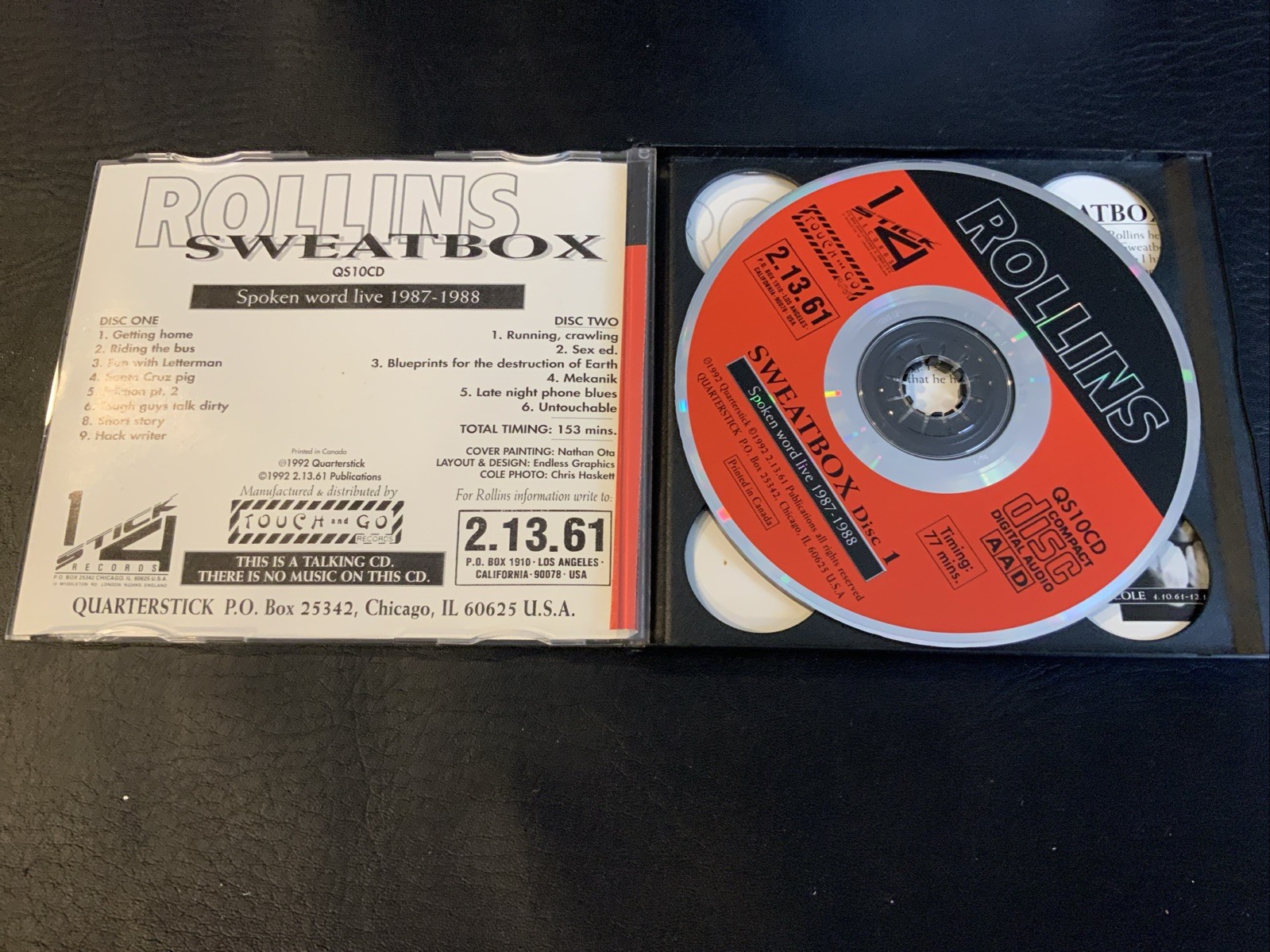 1992 CD Rollins Sweatbox 2-Discs QS10CD Spoken Word Live Henry Rollins - Image 9