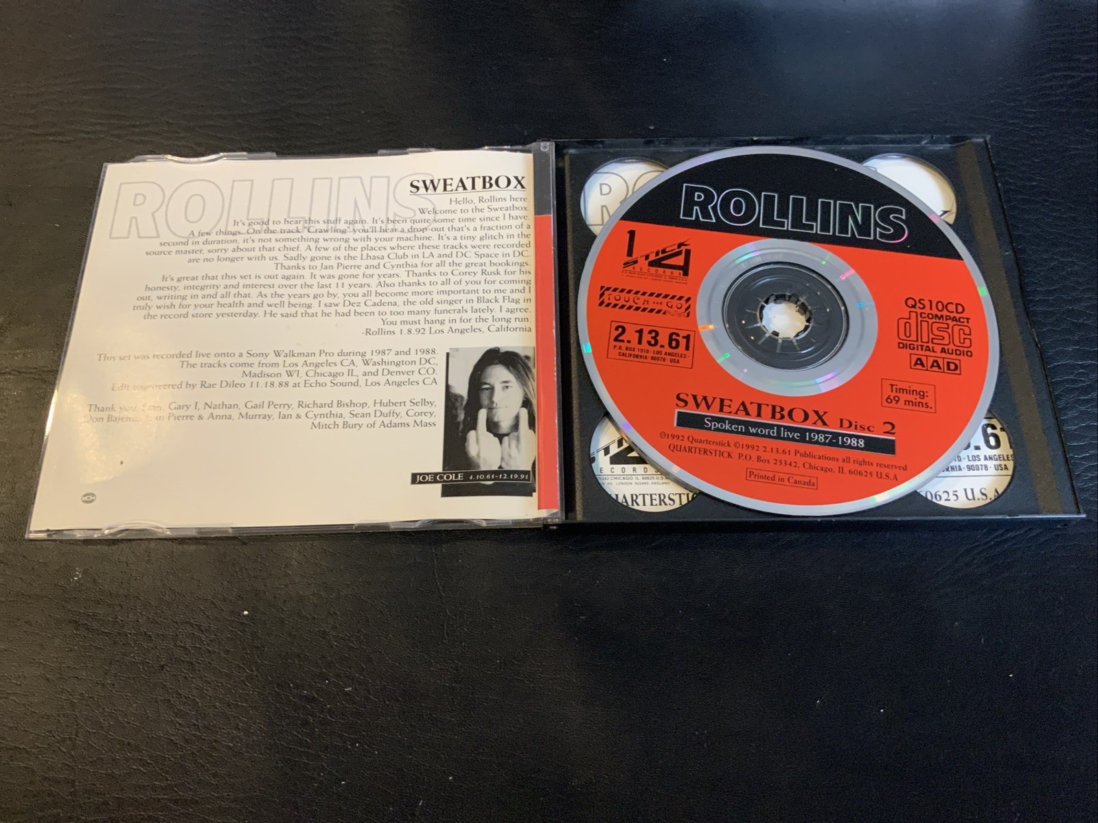1992 CD Rollins Sweatbox 2-Discs QS10CD Spoken Word Live Henry Rollins - Image 11
