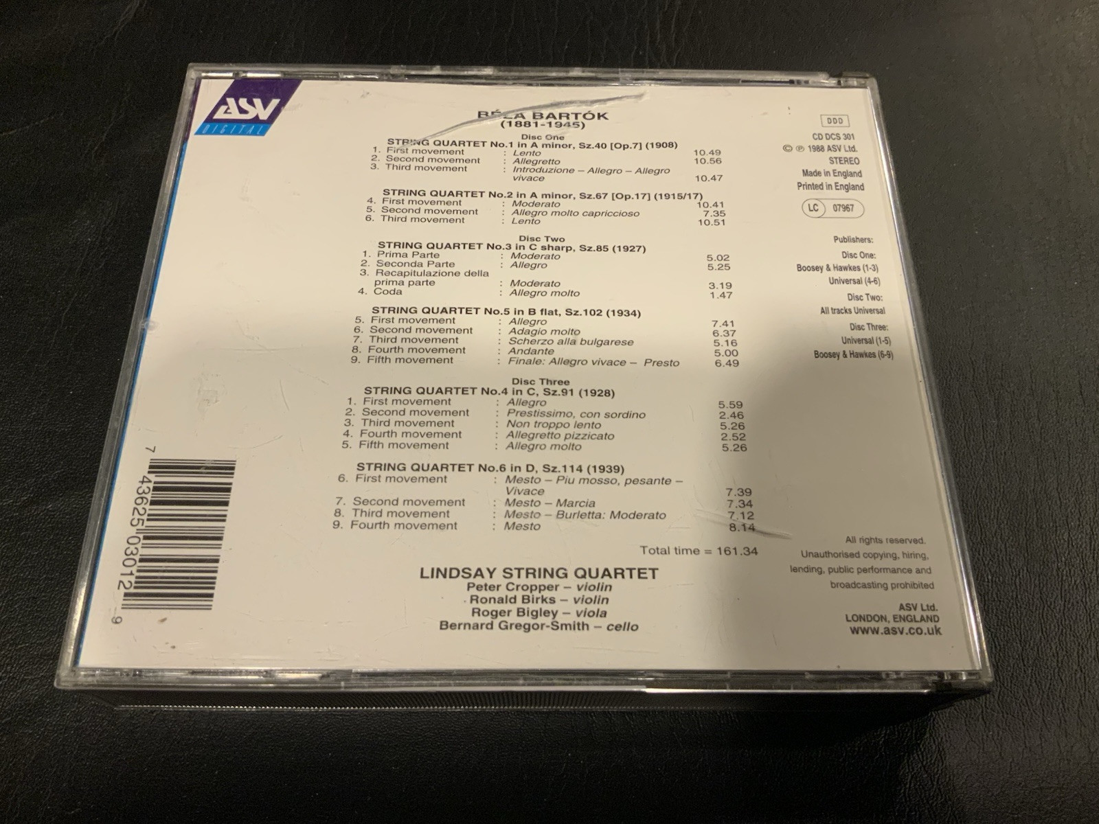BARTOK 2 CD Lot - 6 String Quartets (4-CD, 1988) & Dance Suite Nimbus RARE HTF - Image 6