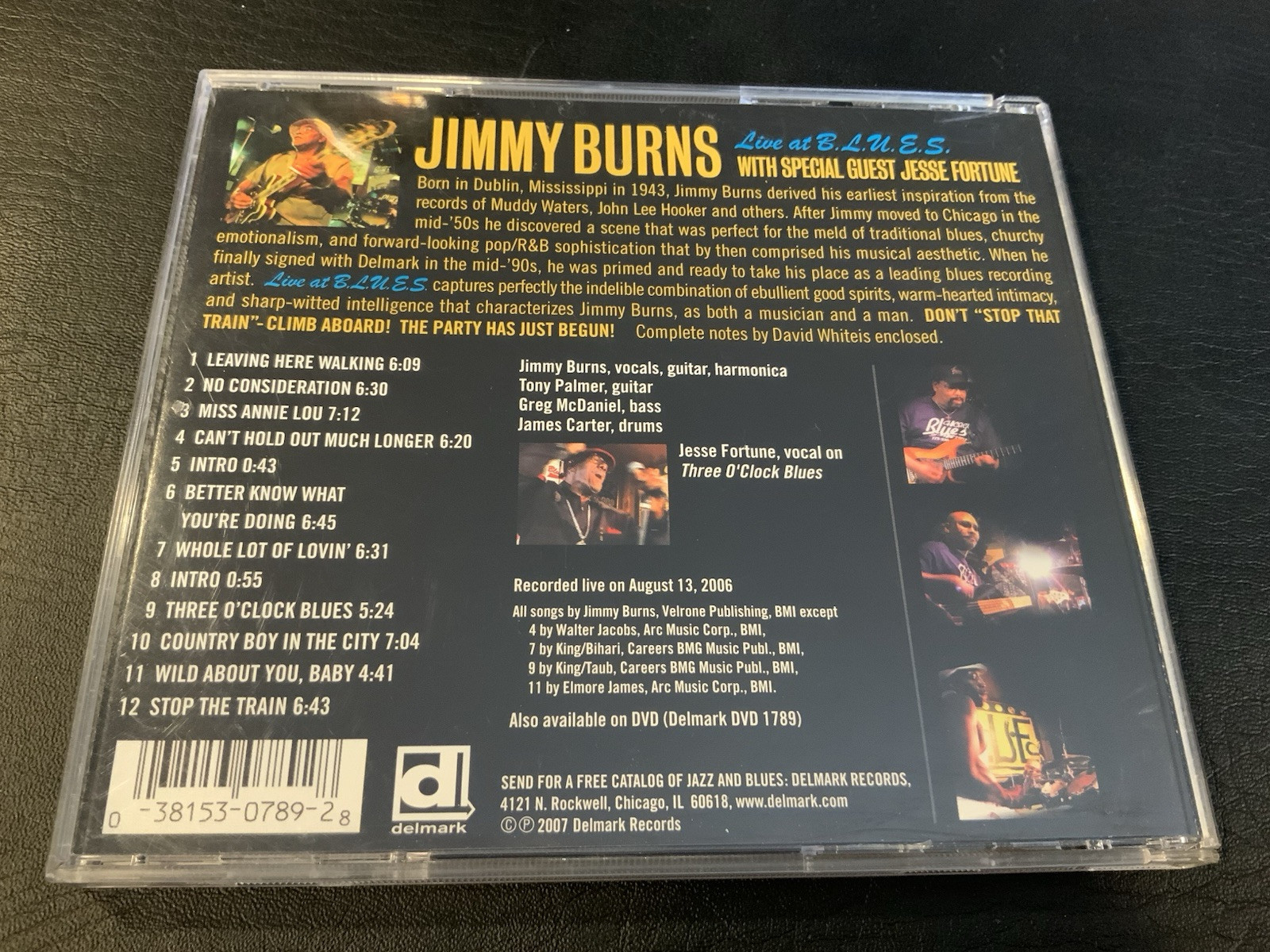 Jimmy Burns - Live at B.L.U.E.S. | Delmar 789 - 2007 | Rare Blues - Image 2