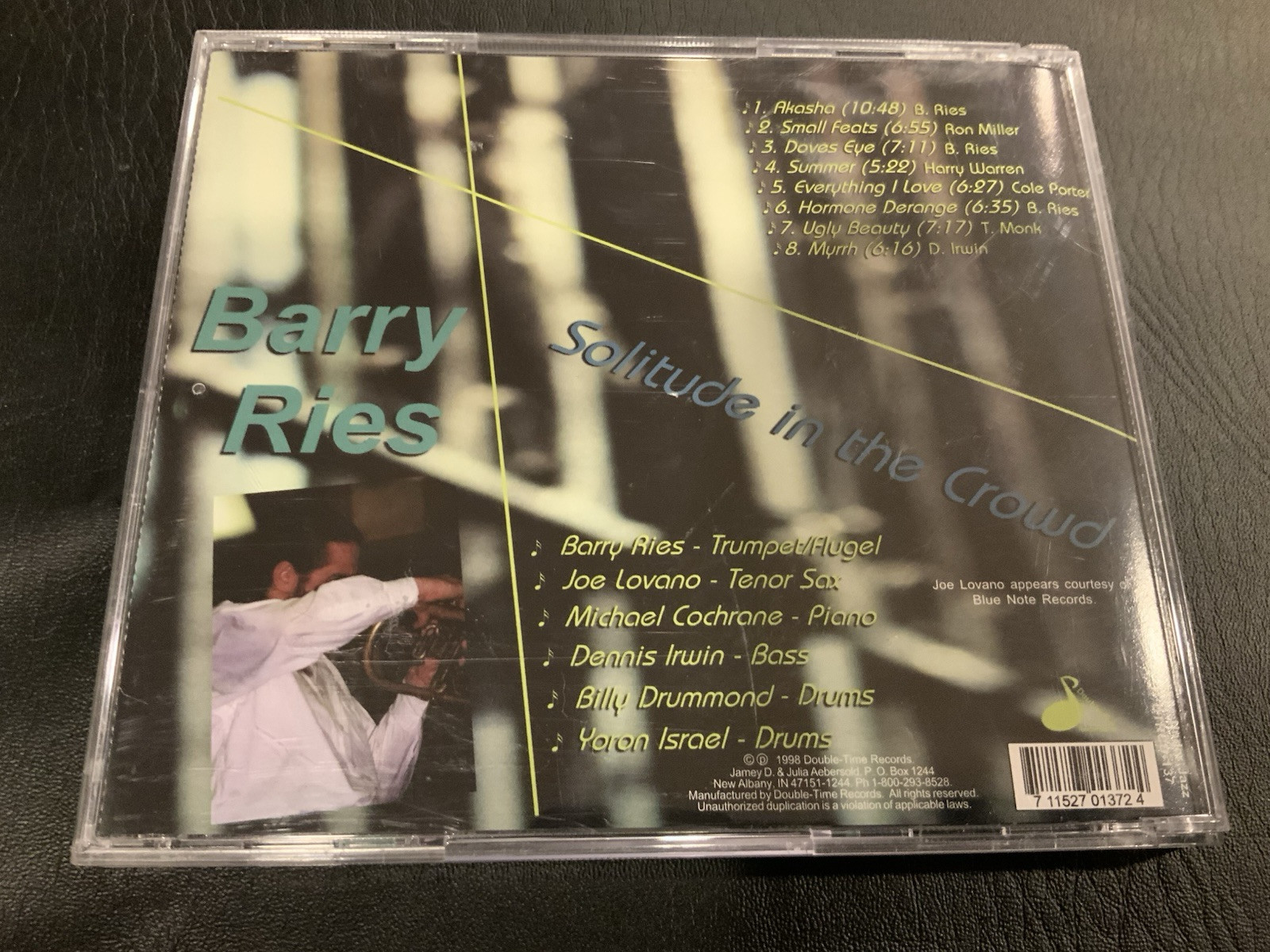 Barry Ries - Solitude In The Crowd CD 1998 Double Time Records Super RARE Jazz - Image 2