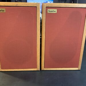 Sonrise Bookshelf Speakers Extremely RARE Cool Red Grills Great Sound