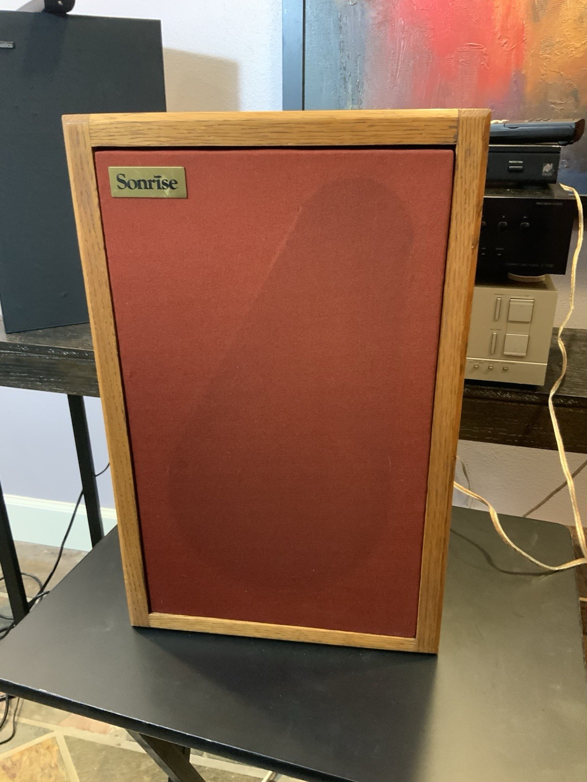 Sonrise Bookshelf Speakers Extremely RARE Cool Red Grills Great Sound - Image 2