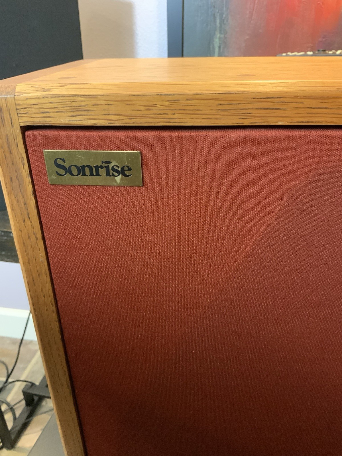 Sonrise Bookshelf Speakers Extremely RARE Cool Red Grills Great Sound - Image 4