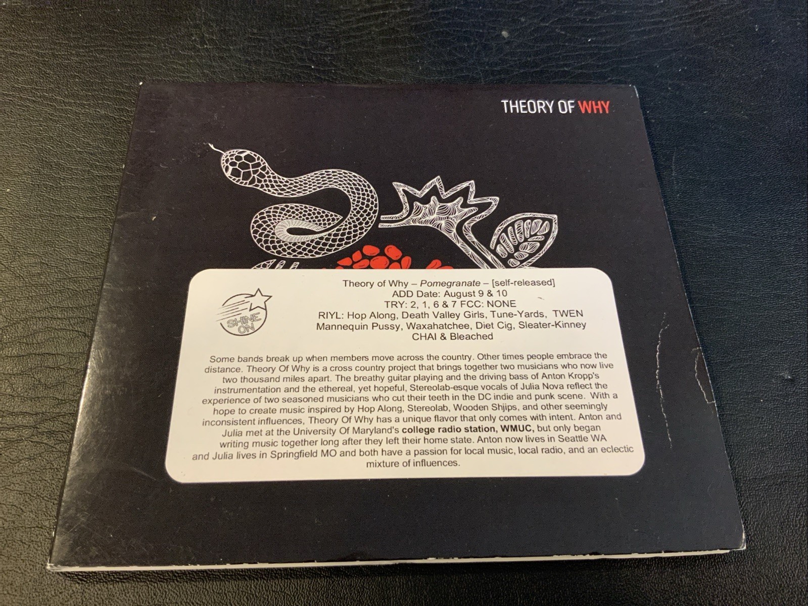 THEORY OF WHY POMEGRANATE   ADVANCE PROMO  GATEFOLD CD