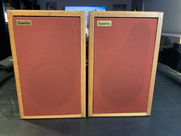 Sonrise Bookshelf Speakers Extremely RARE Cool Red Grills Great Sound - Image 5