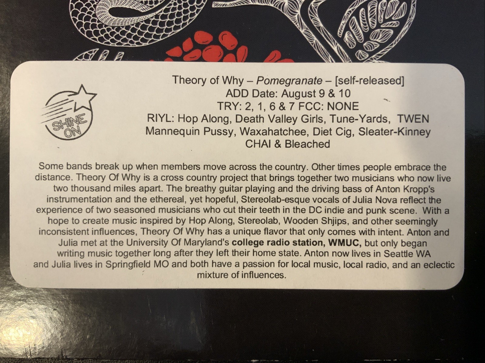 THEORY OF WHY POMEGRANATE   ADVANCE PROMO  GATEFOLD CD - Image 5