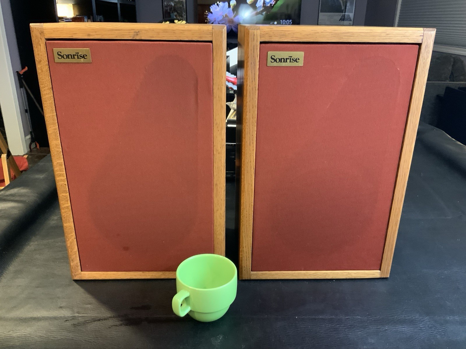 Sonrise Bookshelf Speakers Extremely RARE Cool Red Grills Great Sound - Image 20