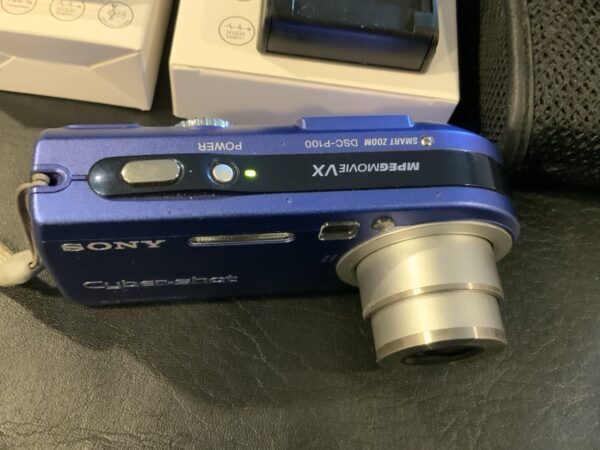 Sony Cyber-Shot DSC-P100 5.1MP Digital Camera RARE BLUE Tested See Pics - Image 4