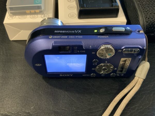 Sony Cyber-Shot DSC-P100 5.1MP Digital Camera RARE BLUE Tested See Pics - Image 5