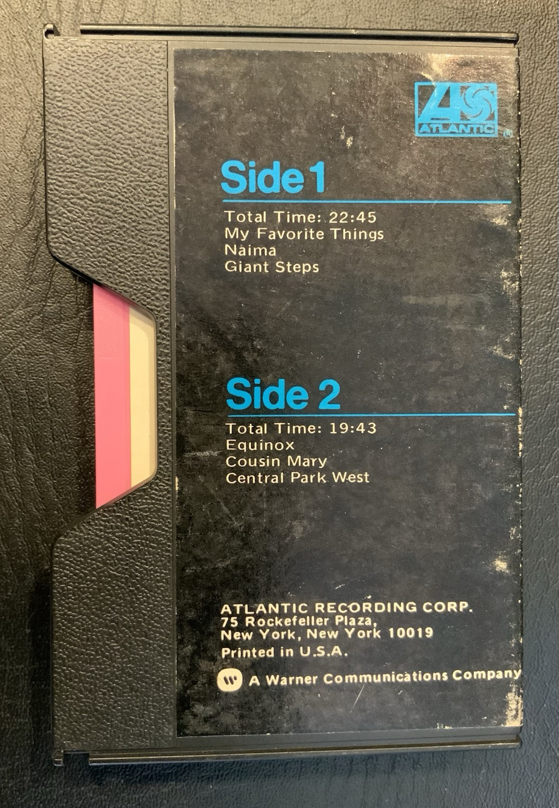 BEST OF JOHN COLTRANE RARE PINK CASSETTE TAPE SLEEVE ATL CS 1541 ATLANTIC EARLY - Image 2
