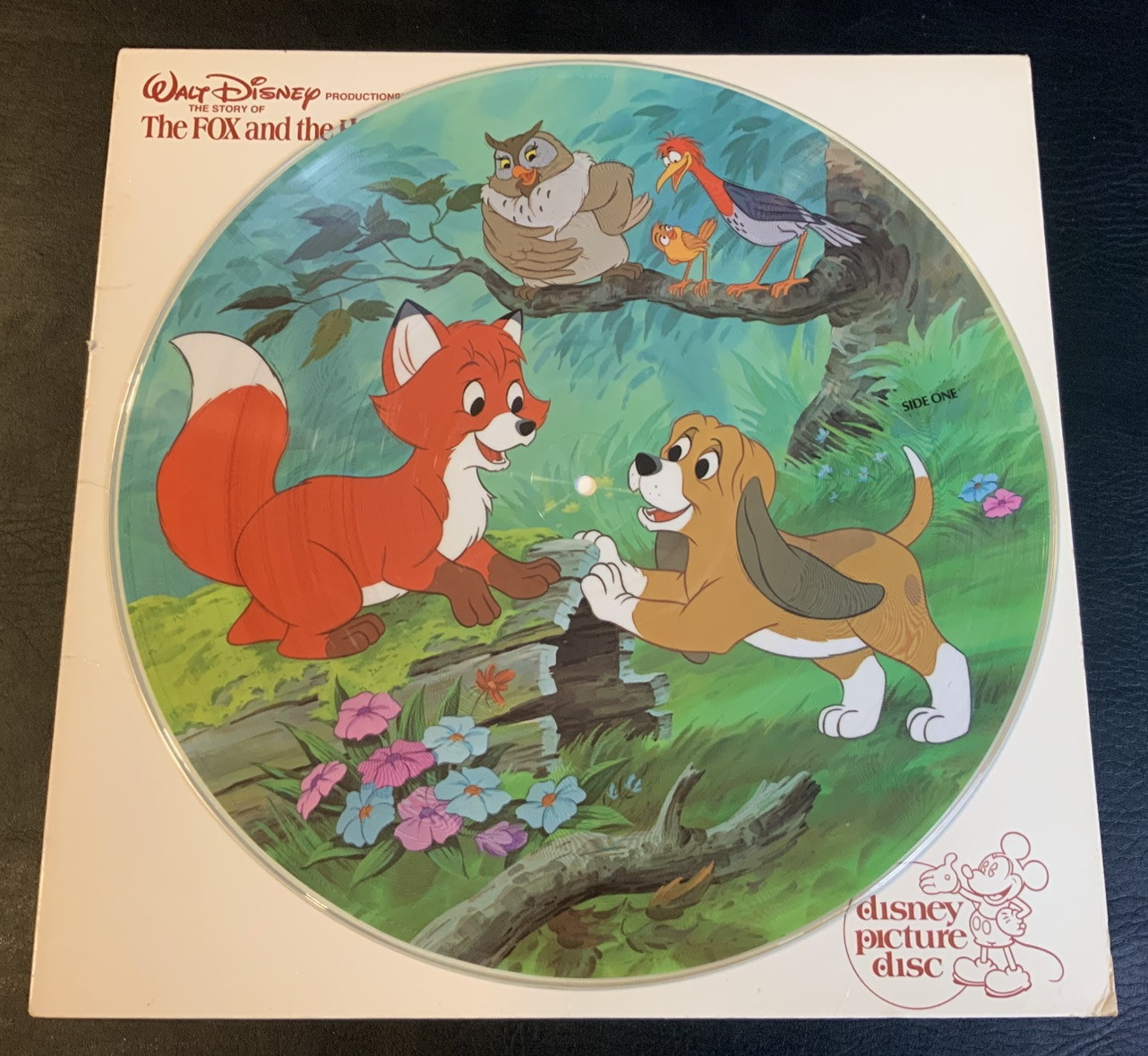 2 Vintage Walt Disney Picture Disc Pinocchio & The Fox and the Hound Vinyl NICE - Image 3