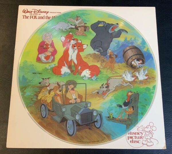 2 Vintage Walt Disney Picture Disc Pinocchio & The Fox and the Hound Vinyl NICE - Image 4
