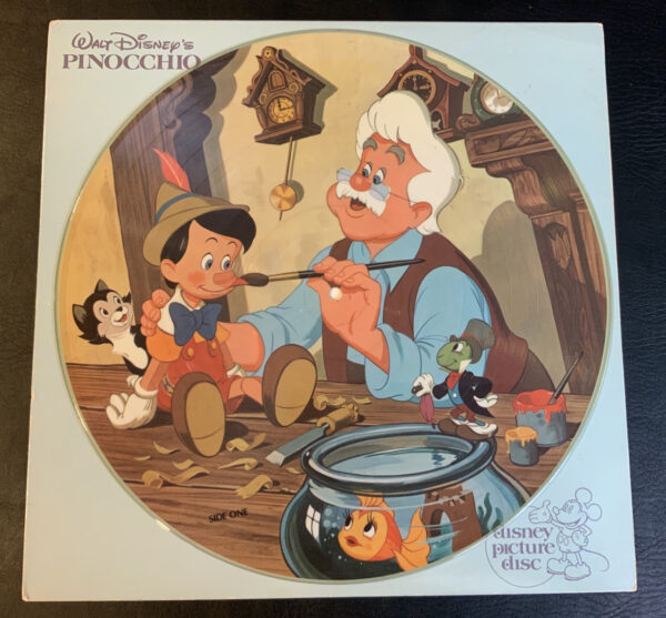 2 Vintage Walt Disney Picture Disc Pinocchio & The Fox and the Hound Vinyl NICE - Image 5
