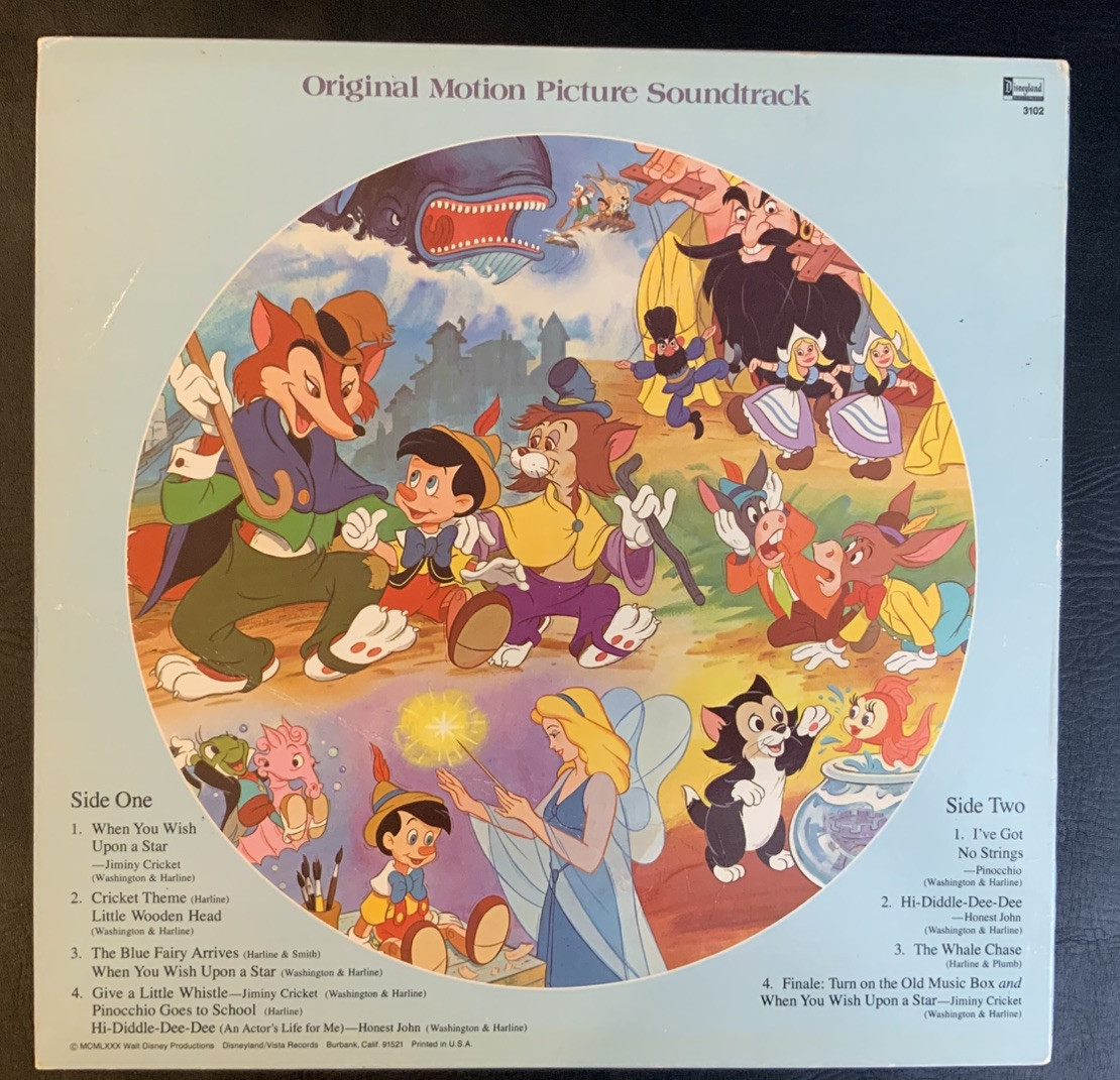 2 Vintage Walt Disney Picture Disc Pinocchio & The Fox and the Hound Vinyl NICE - Image 11